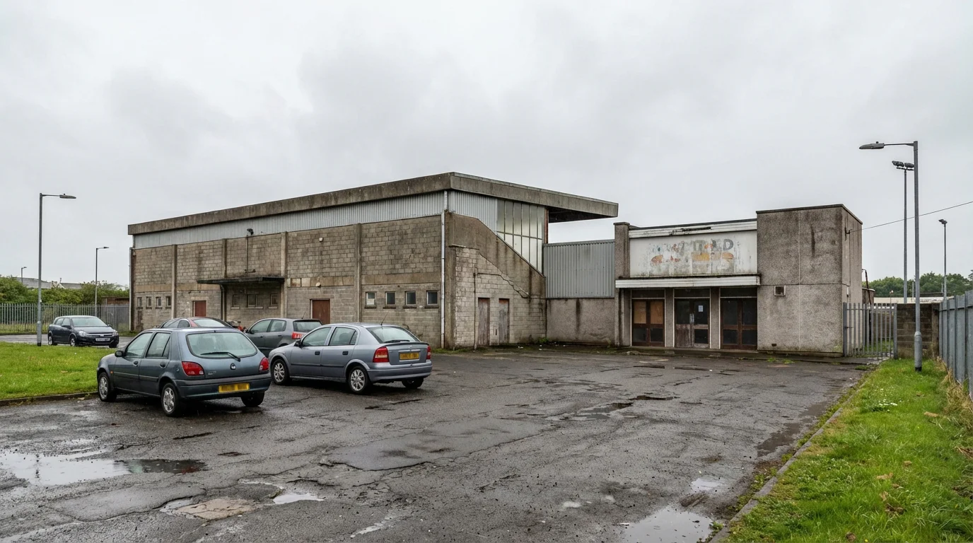 Exterior view of Meadow Court greyhound stadium Doncaster in daylight